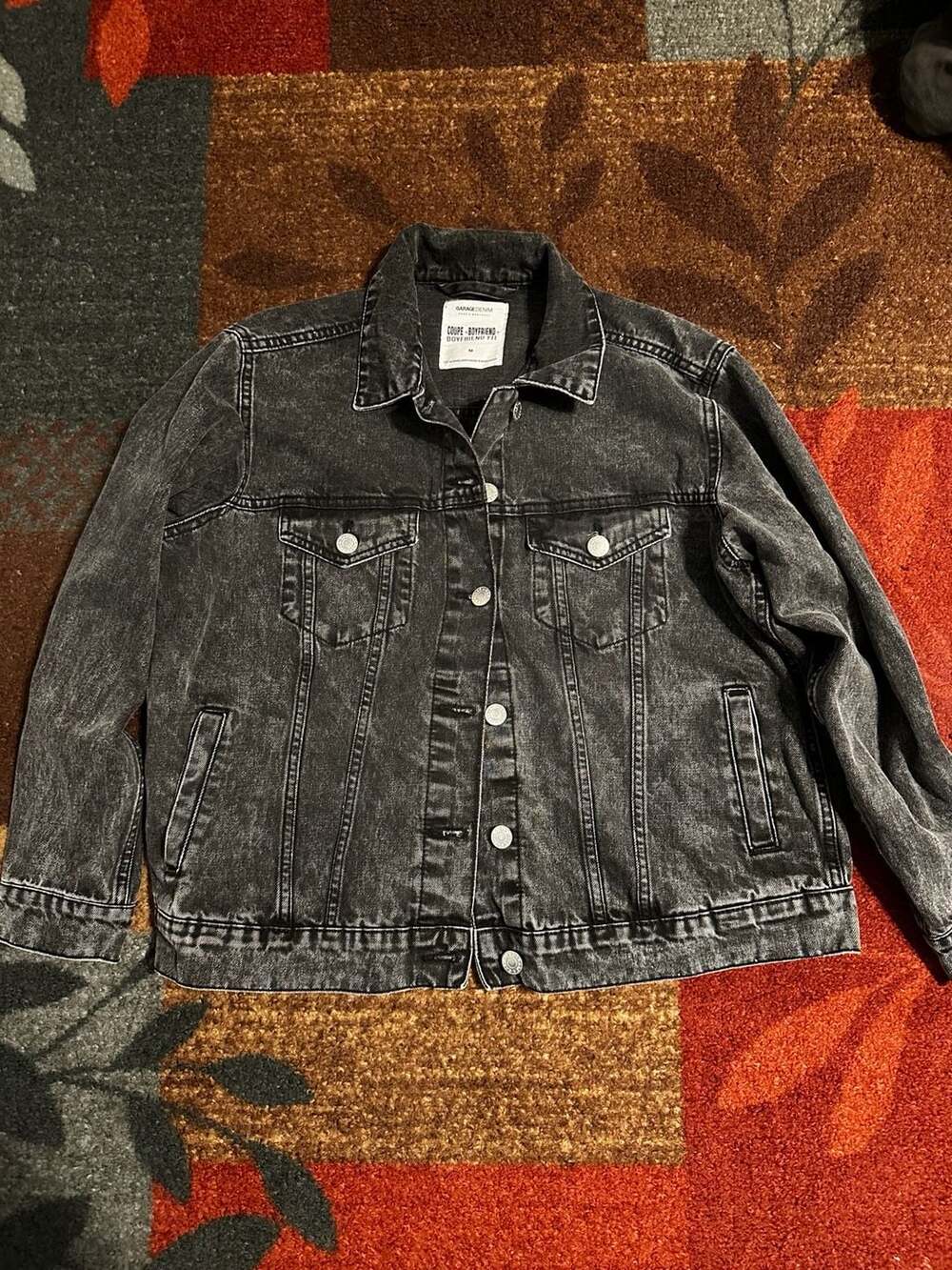 Garage Denim Black Boyfriend Fit Jacket Size M